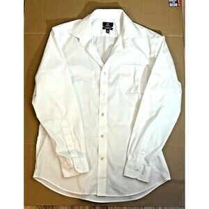 Men’s Medium (38/40) White Long Sleeve Button Up Dress Shirt Classic Fit George